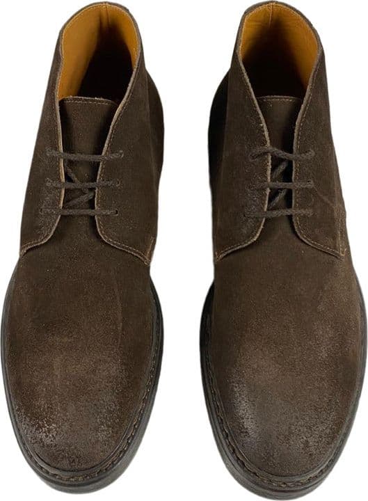 Scarpa uomo Doucal's - Polacchini in pelle scamosciata - Colore Marrone in Stivali Couture - Sestu, commercioVirtuoso.it