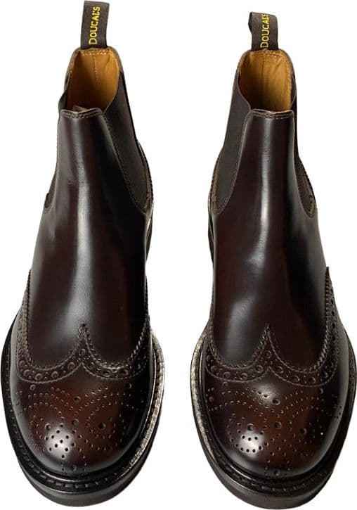 Chelsea Boots Doucal's Uomo Pelle Testa di Moro - Stivaletti Elastici Italiani
