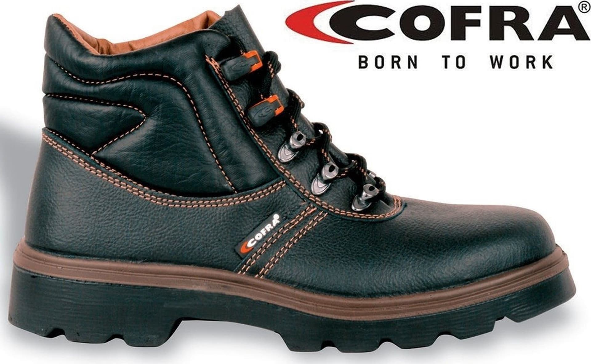 SCARPE DA LAVORO POLACCO PELLE NERO/DAINO SINT./LAMINA APT COFRA NEW PARIDE