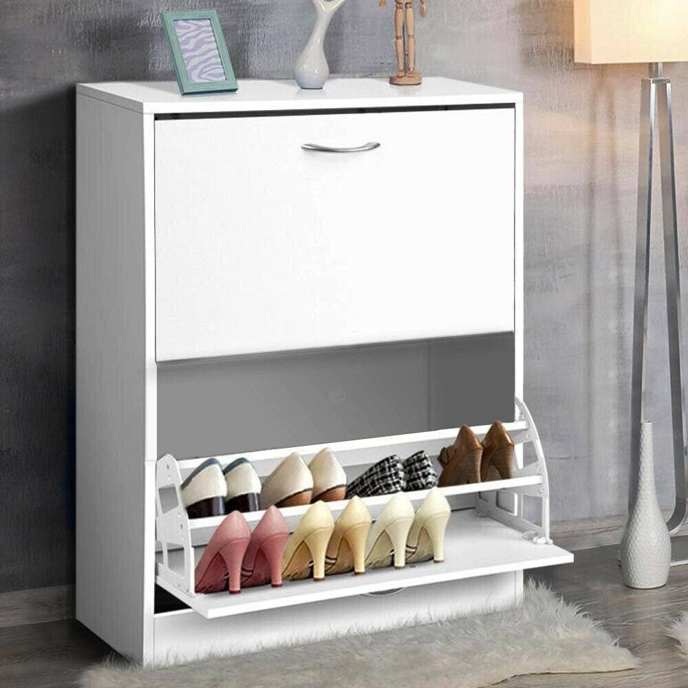 Scarpiera 2 Ante Ripiani Doppia Profondita In Melamina 63x24x80cm Colore Bianco Casa e cucina/Organizzazione interni/Organizzazione guardaroba/Portascarpe/Scarpiere Trade Shop italia - Napoli, Commerciovirtuoso.it