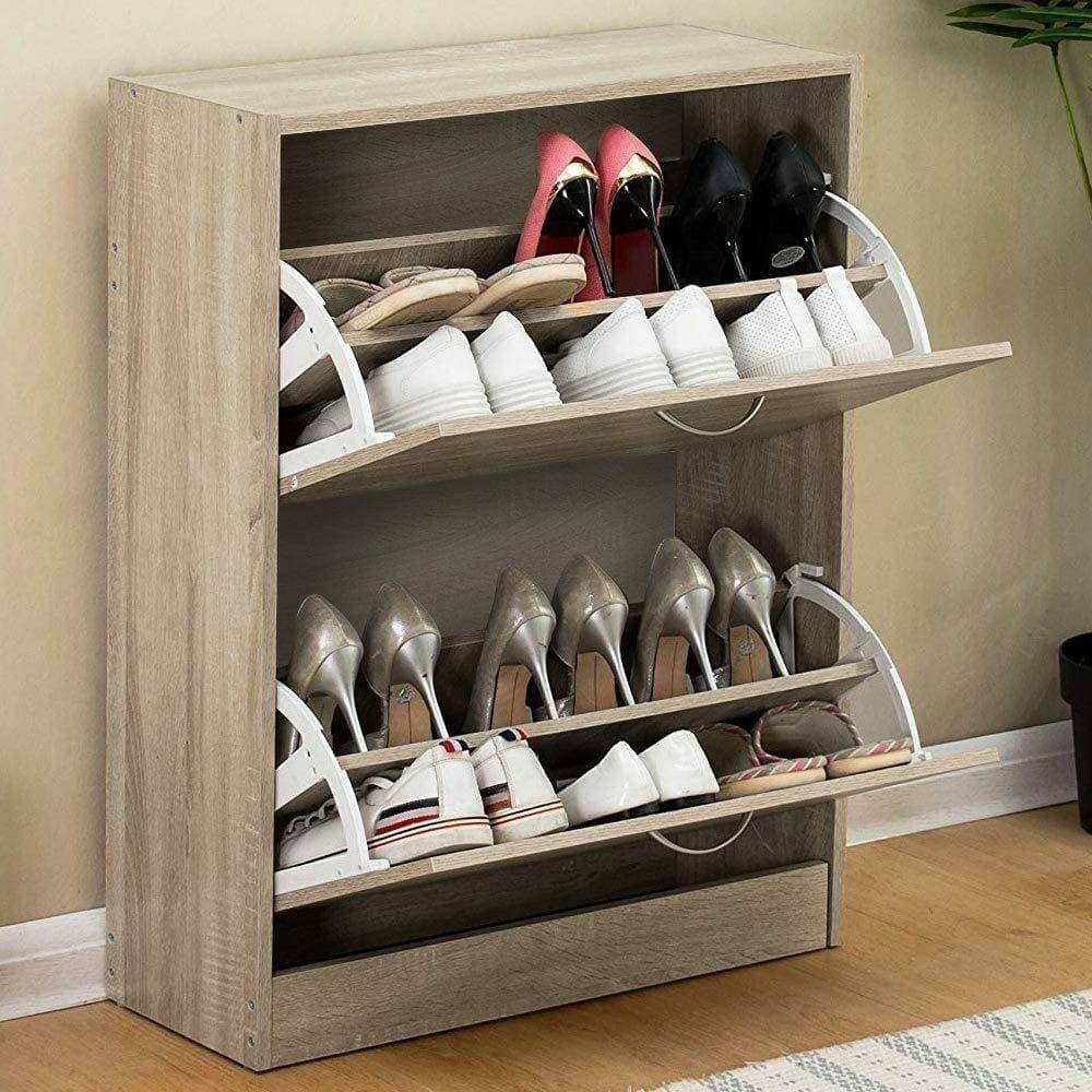 Scarpiera 2 Ante Ripiani Doppia Profondita In Melamina 63x24x81cm Colore Beige Casa, arredamento e bricolage > Arredamento > Scarpiere Trade Shop italia - Napoli, Commerciovirtuoso.it