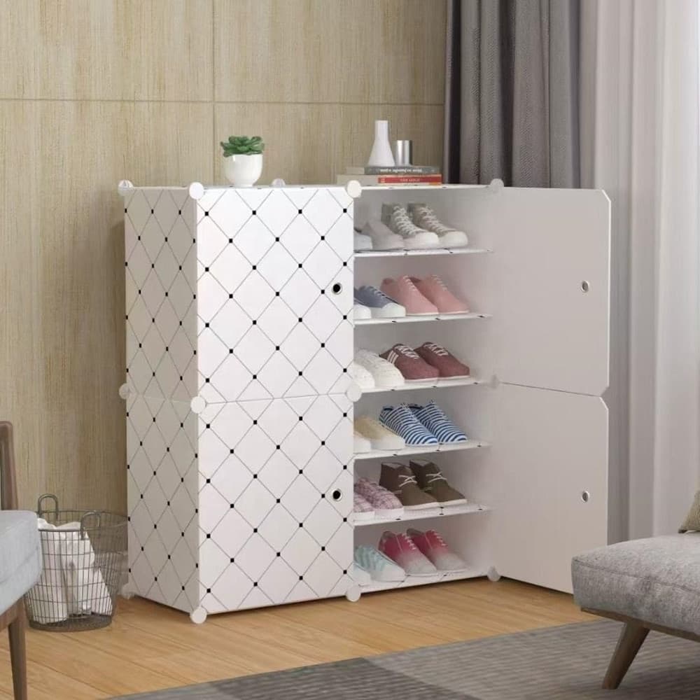 SCARPIERA MODULARE MULTISTRATO MOBILETTO SALVASPAZIO CON 4 ANTE 12 RIPIANI PER CASA UFFICI in Scaffali portascarpe Trade Shop italia - Napoli, commercioVirtuoso.it