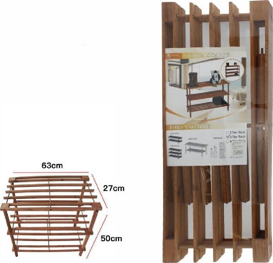 Scarpiera Porta Scarpe 3 Piani Ripiani In Legno Scaffale Mobile 63x27x50cm 35974 Casa, arredamento e bricolage > Arredamento > Scarpiere Trade Shop italia - Napoli, Commerciovirtuoso.it