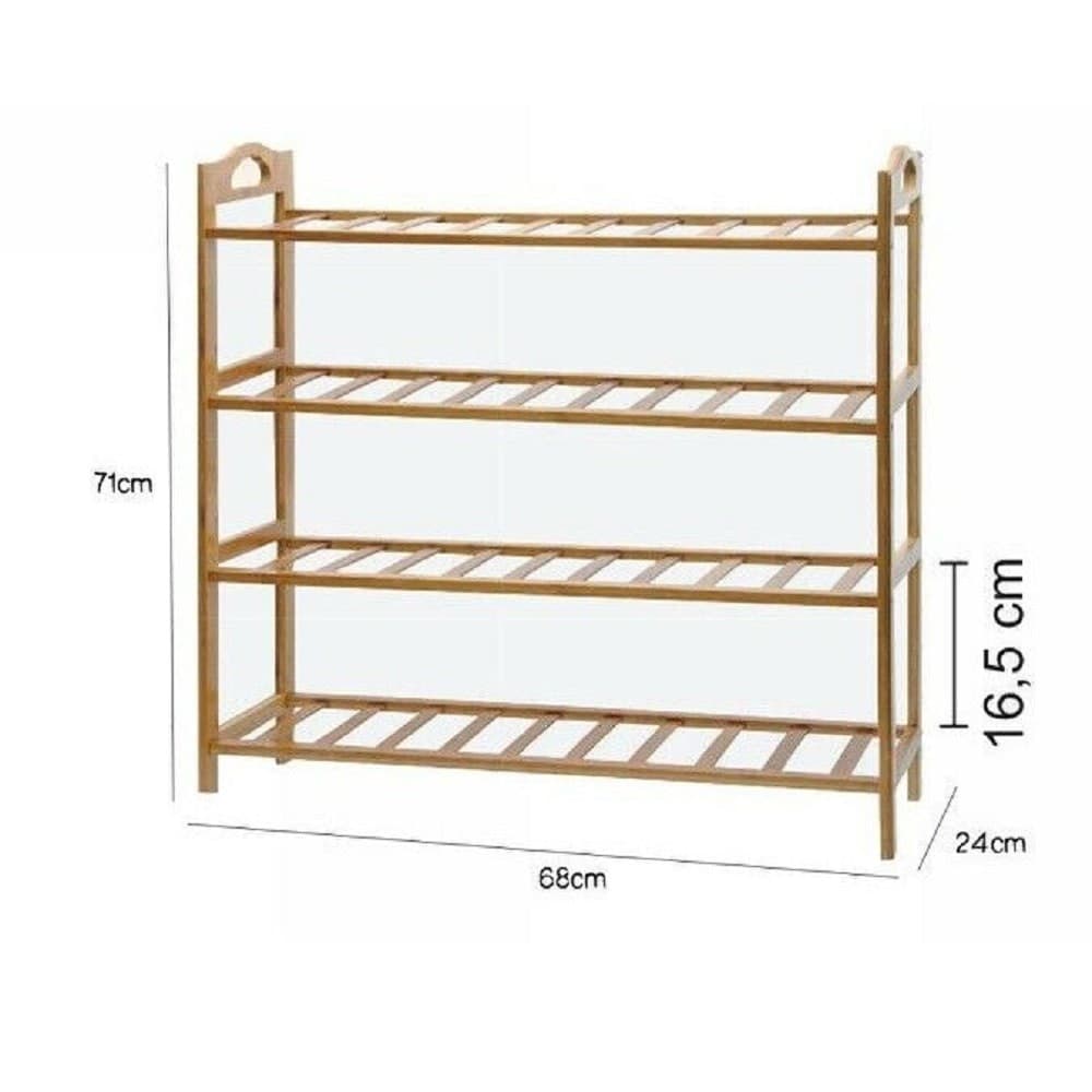 Scarpiera Porta Scarpe 4 Ripiani Piani Legno Bamboo Bambu Scaffale Mobile 69413 Casa e cucina/Organizzazione interni/Organizzazione guardaroba/Portascarpe/Scaffali portascarpe Trade Shop italia - Napoli, Commerciovirtuoso.it