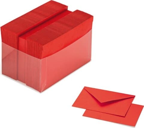 Scatola 100 cartoncini (200gr) + 100 buste (90gr) - rosso - formato 4 - Favini Cancelleria e prodotti per ufficio/Carta blocchi e quaderni/Biglietti e cartoncini/Biglietti di auguri Eurocartuccia - Pavullo, Commerciovirtuoso.it