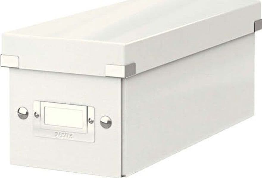 Scatola archivio Click Store - per CD - 14 3x13 6 x35 2 cm - bianco - Leitz Cancelleria e prodotti per ufficio/Archivio ufficio e accessori per scrivania/Archivio ufficio/Classificatori/Scatole Eurocartuccia - Pavullo, Commerciovirtuoso.it