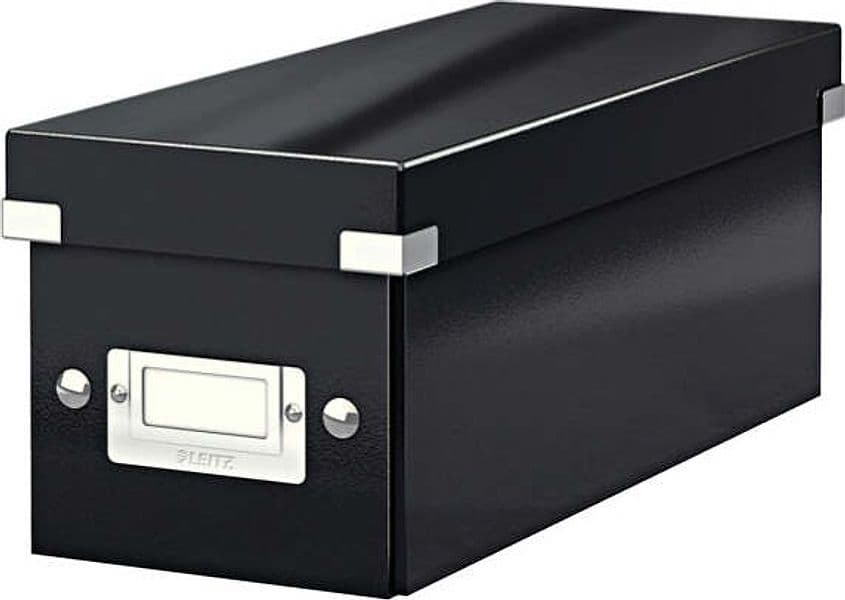 Scatola archivio Click Store - per CD - 14 3x13 6x35 2 cm - nero - Leitz Cancelleria e prodotti per ufficio/Archivio ufficio e accessori per scrivania/Archivio ufficio/Classificatori/Scatole Eurocartuccia - Pavullo, Commerciovirtuoso.it