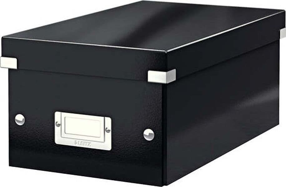 Scatola archivio Click Store - per DVD - 20 6x14 7x35 2 cm - nero - Leitz Cancelleria e prodotti per ufficio/Archivio ufficio e accessori per scrivania/Archivio ufficio/Classificatori/Scatole Eurocartuccia - Pavullo, Commerciovirtuoso.it