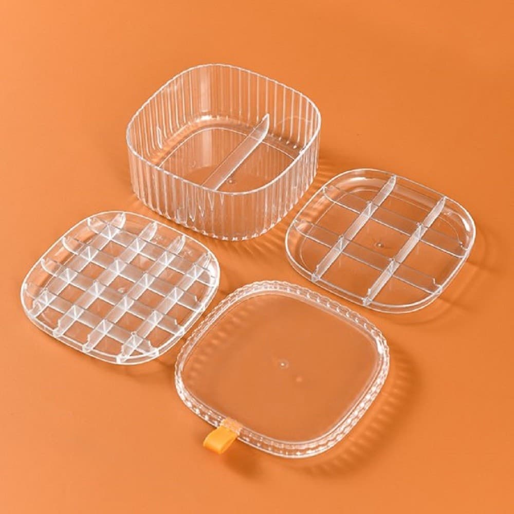 Scatola Impilabile Trasparente 3 Strati Coperchio Portagioie Donna Portaoggetti Casa e cucina/Organizzazione interni/Cofanetti e scatole portagioie/Scatole Trade Shop italia - Napoli, Commerciovirtuoso.it