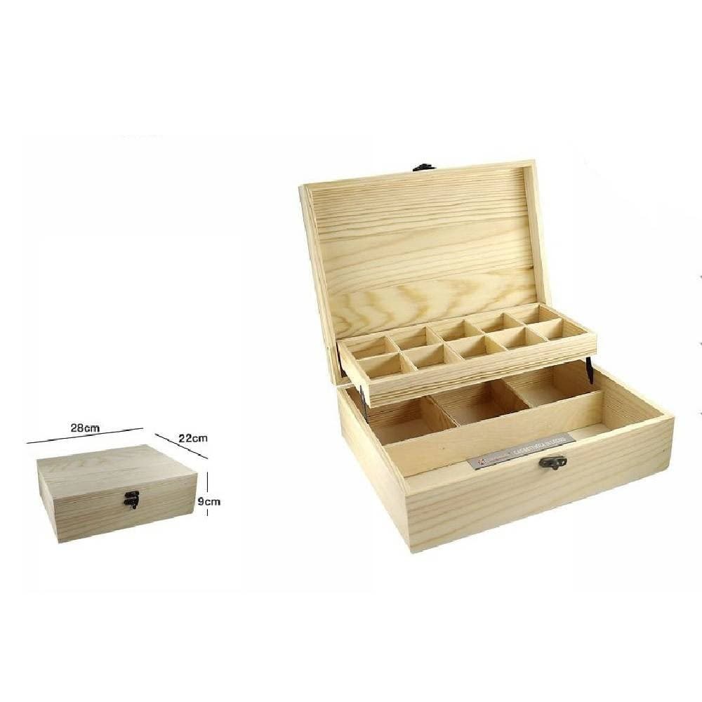 Scatola In Legno Portagioie Cassettiera Con 2 Ripiani Bacheca Per Gioielli 63812 Casa, arredamento e bricolage > Arredamento > Portaoggetti Trade Shop italia - Napoli, Commerciovirtuoso.it