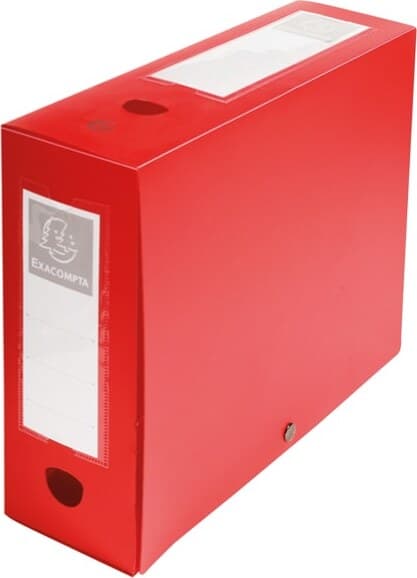 Scatola per archivio box - con bottone - 25x33 cm - dorso 10 cm - rosso - Exacompta Cancelleria e prodotti per ufficio/Archivio ufficio e accessori per scrivania/Archivio ufficio/Classificatori/Scatole Eurocartuccia - Pavullo, Commerciovirtuoso.it