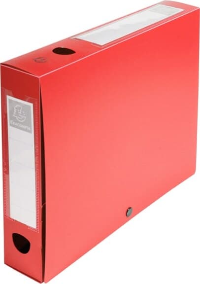 Scatola per archivio box - con bottone - 25x33 cm - dorso 6 cm - rosso - Exacompta Cancelleria e prodotti per ufficio/Archivio ufficio e accessori per scrivania/Archivio ufficio/Classificatori/Scatole Eurocartuccia - Pavullo, Commerciovirtuoso.it