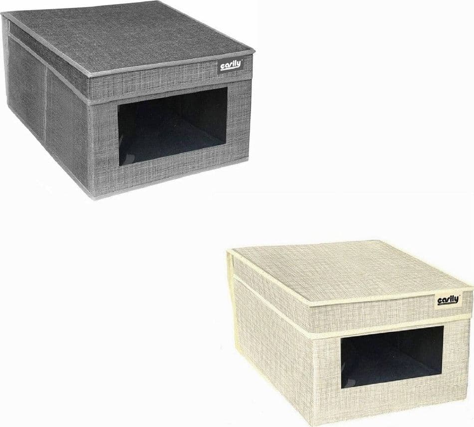 Scatola-Porta-Documenti-Ufficio-Box-Organizer-Portatutto-25x35x16cm-Grigio-69690