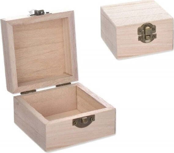 SCATOLE BAULE SCATOLA 2 PEZZI LEGNO RF_59721 QUADRATO GIOIE 8X8X5 CM DECOUPAGE
