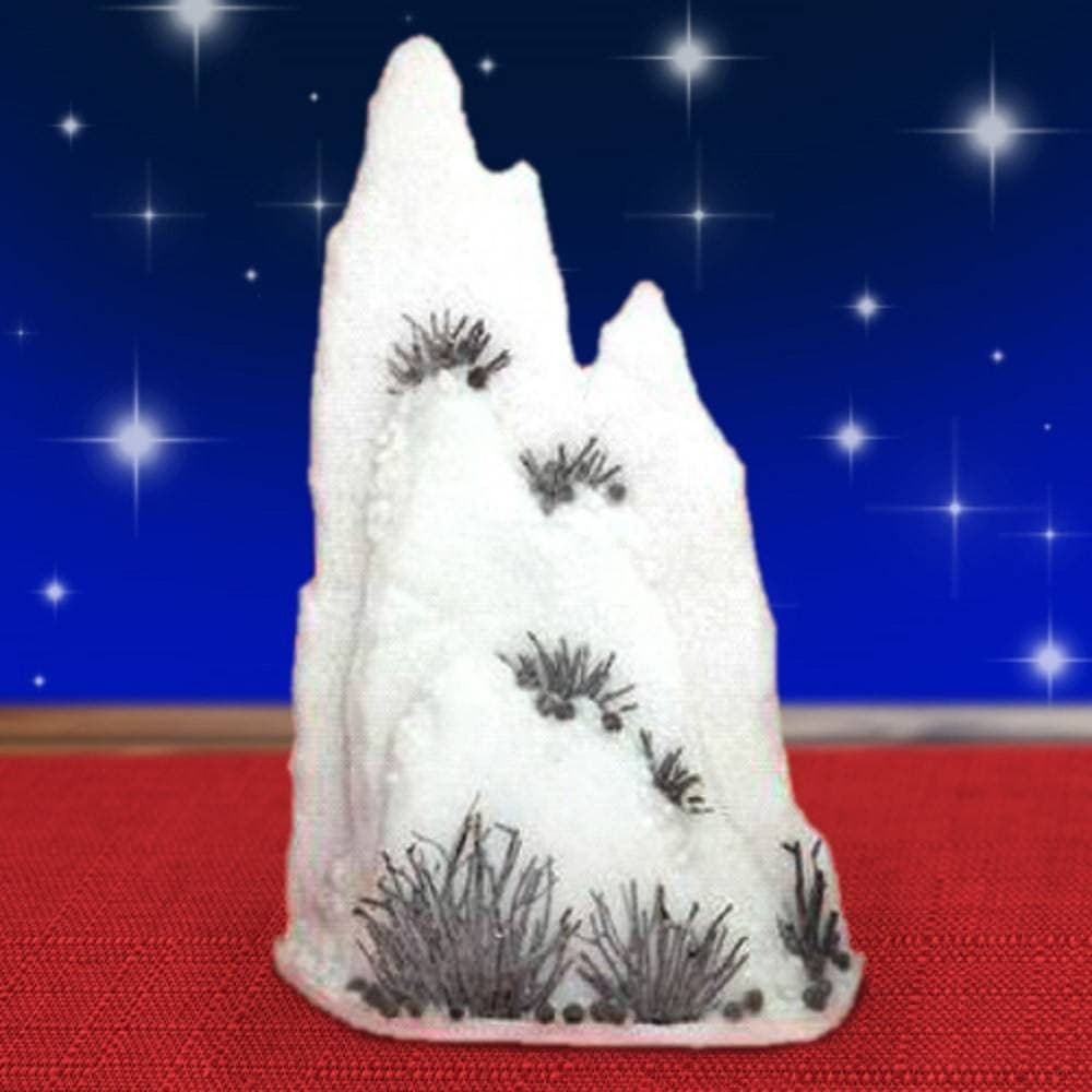 Scenario-Natalizio-Alto-81cm-Con-Montagne-In-Ovatta-Bianco-Decorazione-Con-Pigne