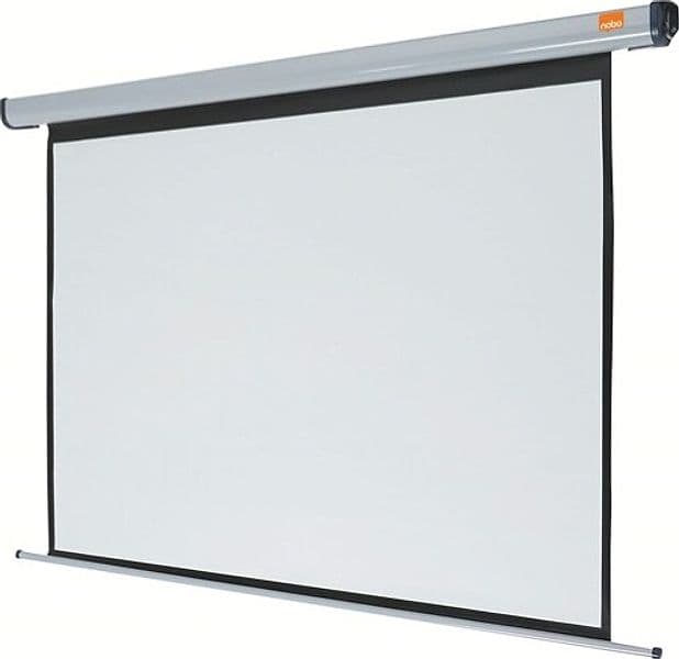 Schermo elettrico per proiezione a parete - Plug Play - 120 x 160 cm - diagonale 200 cm - Nobo Elettronica/Home Cinema TV e video/Accessori/Accessori per proiettori/Schermi di proiezione Eurocartuccia - Pavullo, Commerciovirtuoso.it