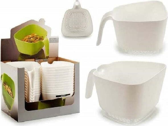 SCOLAPASTA IN PLASTICA CON MANICO 21X24X13CM MULTIUSO CESTO UTENSILI CUCINA CASA