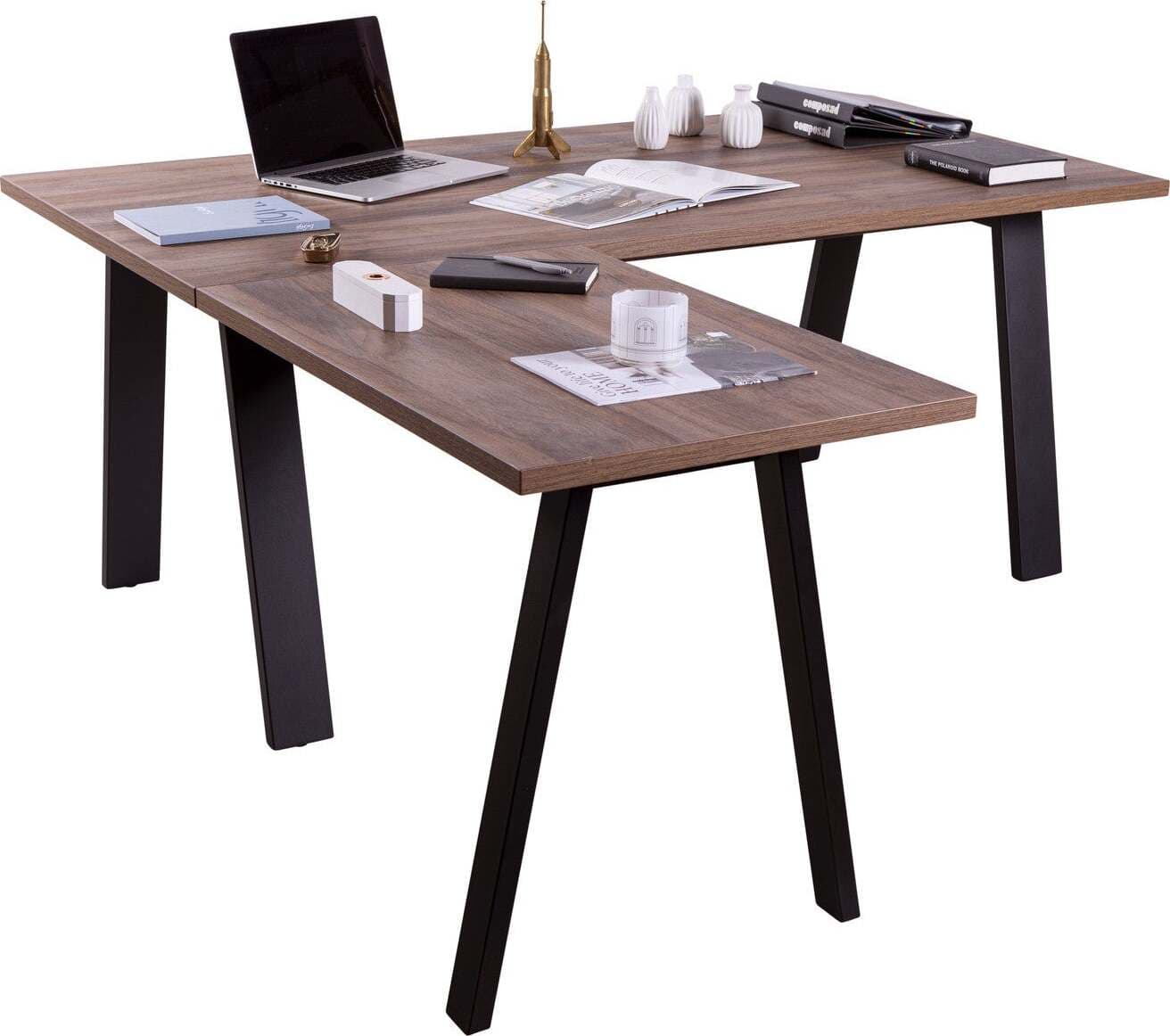 Scrivania Angolare presidenziale da ufficio con piedi in acciaio 240 x 180 cm Casa e cucina/Arredamento/Studio/Scrivanie e postazioni di lavoro/Postazioni di lavoro per computer Decor Space - Altamura, Commerciovirtuoso.it