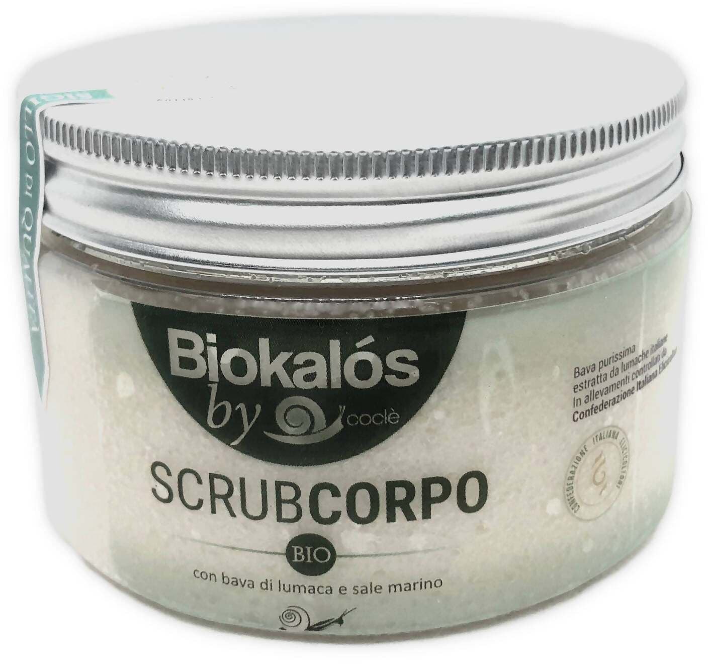 Scrub Corpo Con Bava Di Lumaca E Sale Marino 250gr. Esfoliante Purificante Illuminante Biokalos By Coclè in Scrub Coclè - Piana di Monte Verna, commercioVirtuoso.it