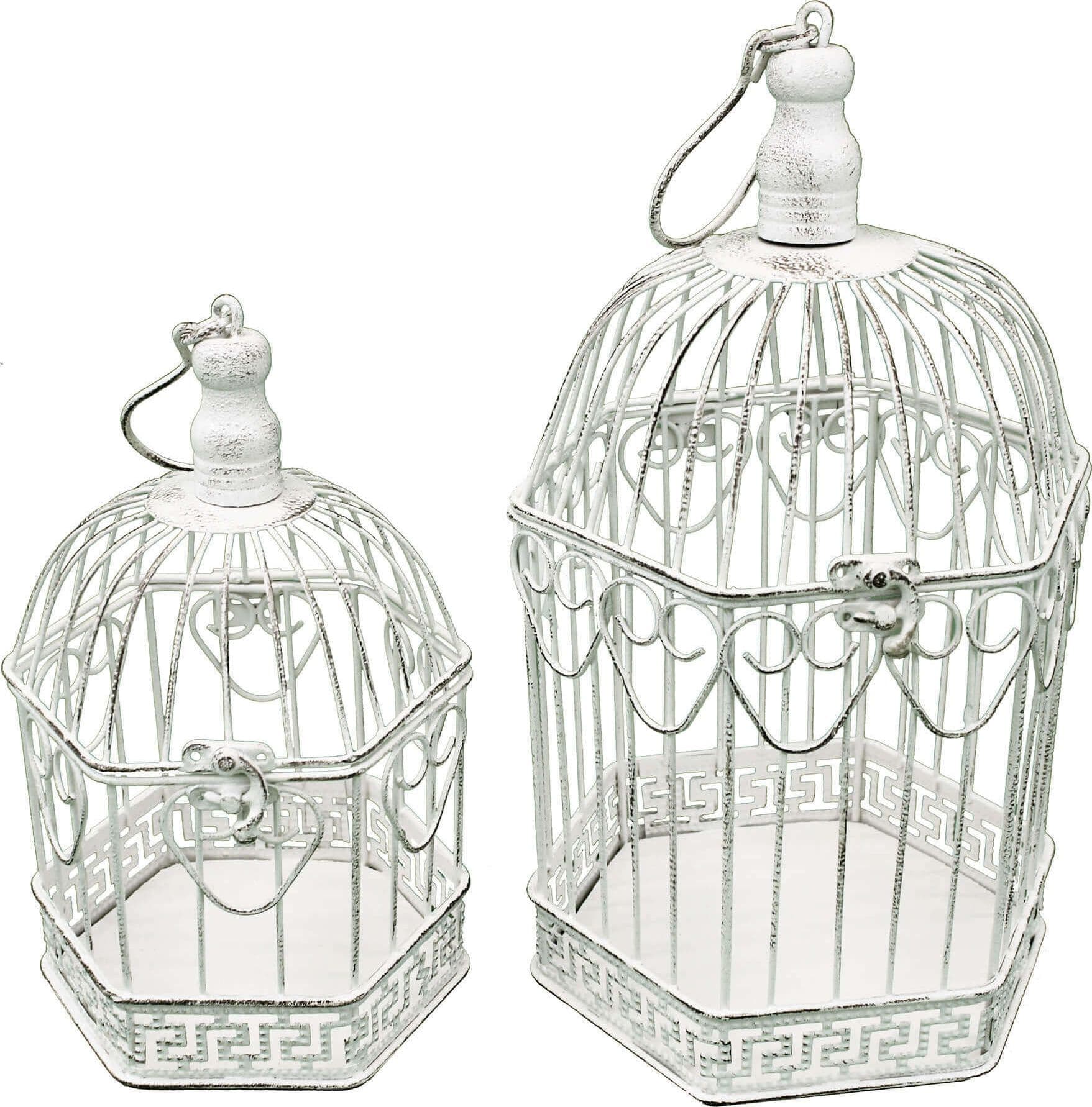 SEBATIEN---set-di-2-gabbie-esagonali-stile-provenzale-in-ferro-verniciato-Bianco-Milani-Home
