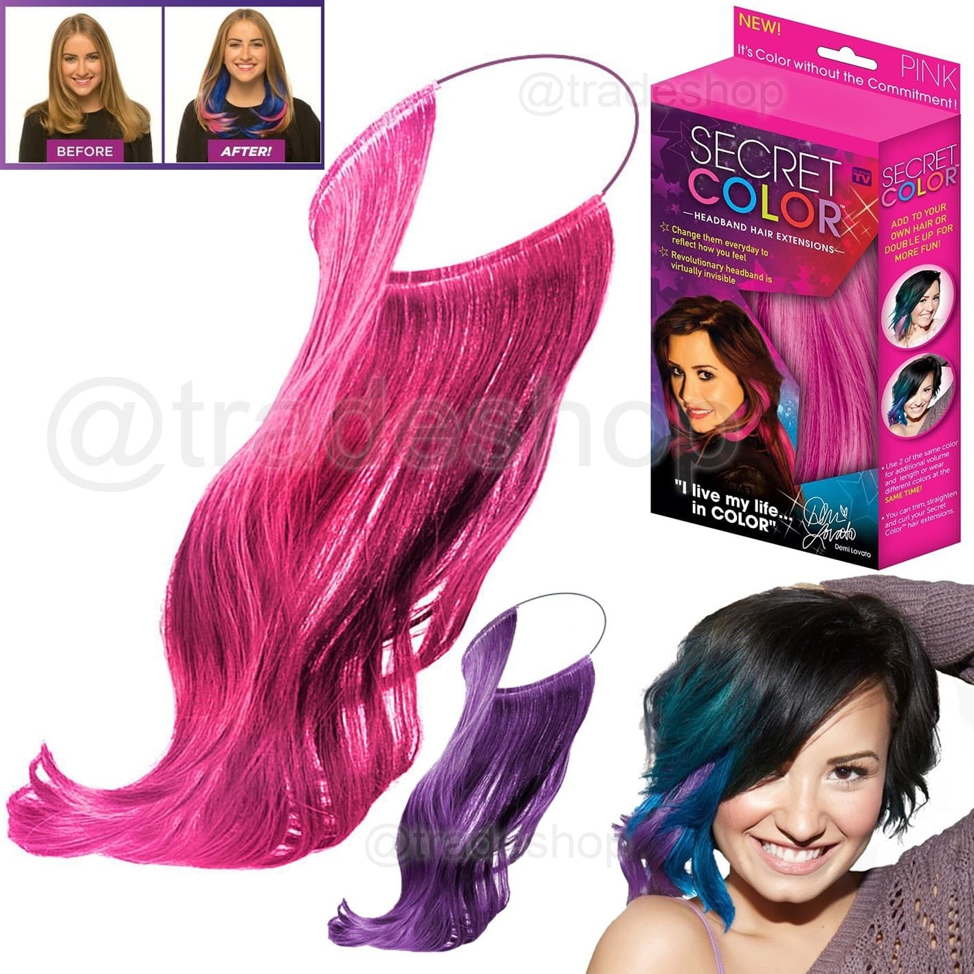 SECRET COLOR COLORATA EXTENSION EFFETTO MECHES PER CAPELLI FUCSIA ROSA NERO BLU