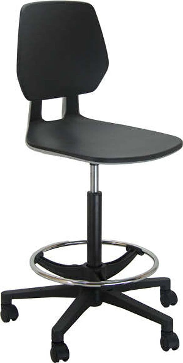 Sedia alta tecnigrafo ESOS PG - PPL - con poggiapiedi - nero - Unisit Casa e cucina/Arredamento/Studio/Sedie e Sgabelli/Sedie da scrivania Eurocartuccia - Pavullo, Commerciovirtuoso.it