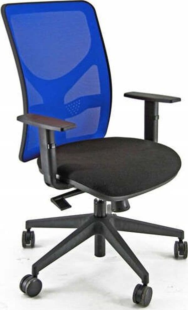 Sedia operativa PNA - con ruote e braccioli - schienale in rete blu-seduta nero - Unisit Casa e cucina/Arredamento/Studio/Sedie e Sgabelli/Sedie da scrivania Eurocartuccia - Pavullo, Commerciovirtuoso.it