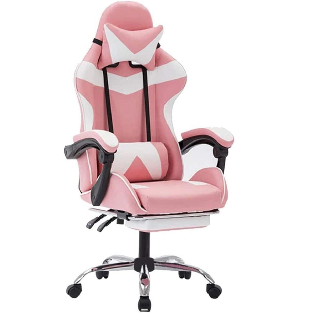 Sedia Poltrona Gaming Ufficio Casa In Ecopelle Cuscino Lombare Poggiatesta Piedi Rosa Casa, arredamento e bricolage > Arredamento > Sedie Trade Shop italia - Napoli, Commerciovirtuoso.it