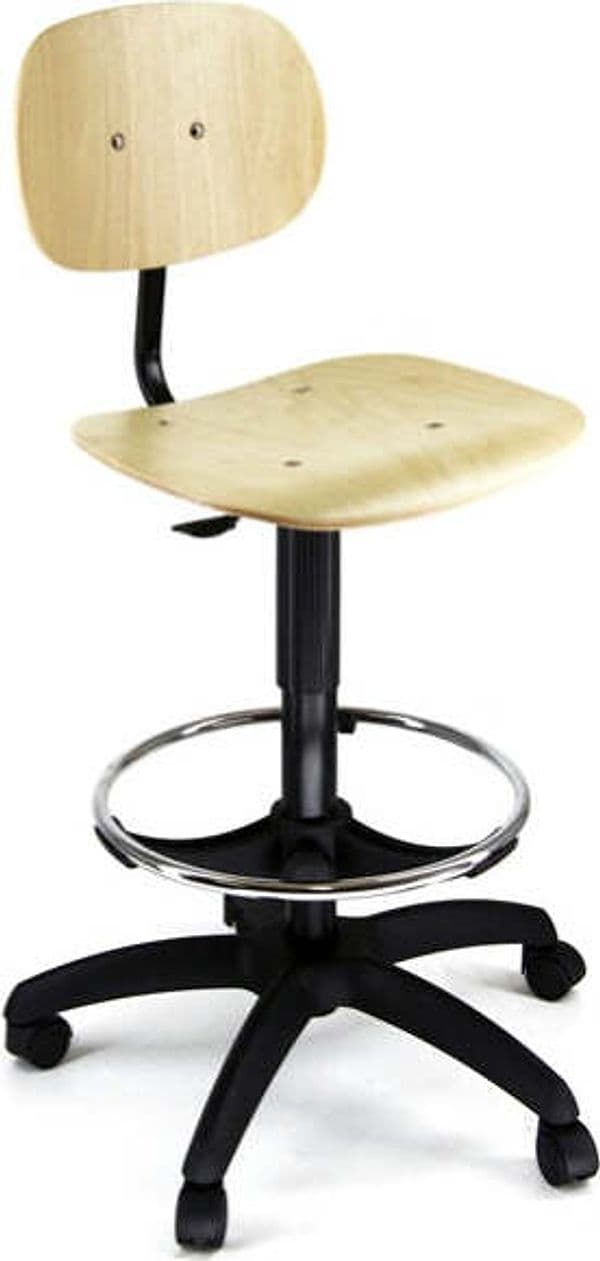 Seduta tecnigrafo - multistrato - con ruote - faggio - Unisit Casa e cucina/Arredamento/Studio/Sedie e Sgabelli/Sedie da scrivania Eurocartuccia - Pavullo, Commerciovirtuoso.it
