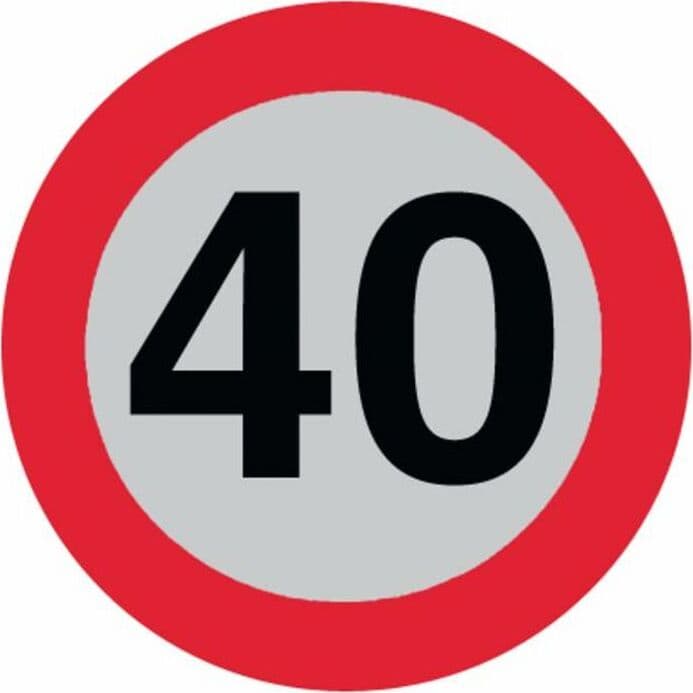 Segnale-di-limite-di-velocità-40km/h-Ama-Ø-200mm-in-alluminio-con-pellicola-rifrangente-cl.2-Confezione-da-2pz