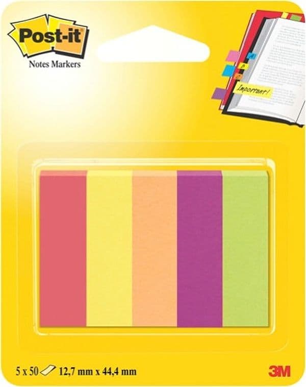 Segnapagina Post it - 670-5JA-EU - in carta - 12 7 x 44 mm - 5 colori assortiti - Post it - conf. 250 pezzi Cancelleria e prodotti per ufficio/Archivio ufficio e accessori per scrivania/Etichette divisori per schedario e timbri/Segnapagina adesivi Eurocartuccia - Pavullo, Commerciovirtuoso.it