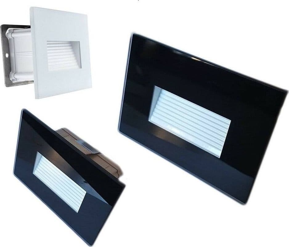 Segnapasso-Led-4w-Incasso-Per-Scatola-503-3000k-4000k-Ip65-Cornice-In-Vetro