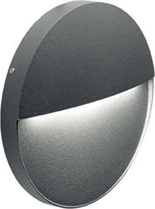Segnapasso-Moderno-Geo-Round-Alluminio-Grafite-6W-Led-3000K