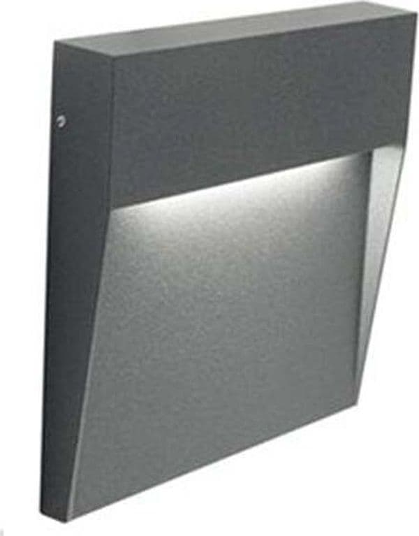 Segnapasso-Moderno-Geo-Square-Alluminio-Grafite-3W-Led-3000K