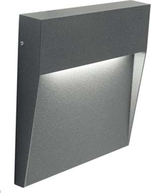 Segnapasso-Moderno-Geo-Square-Alluminio-Grafite-6W-Led-3000K