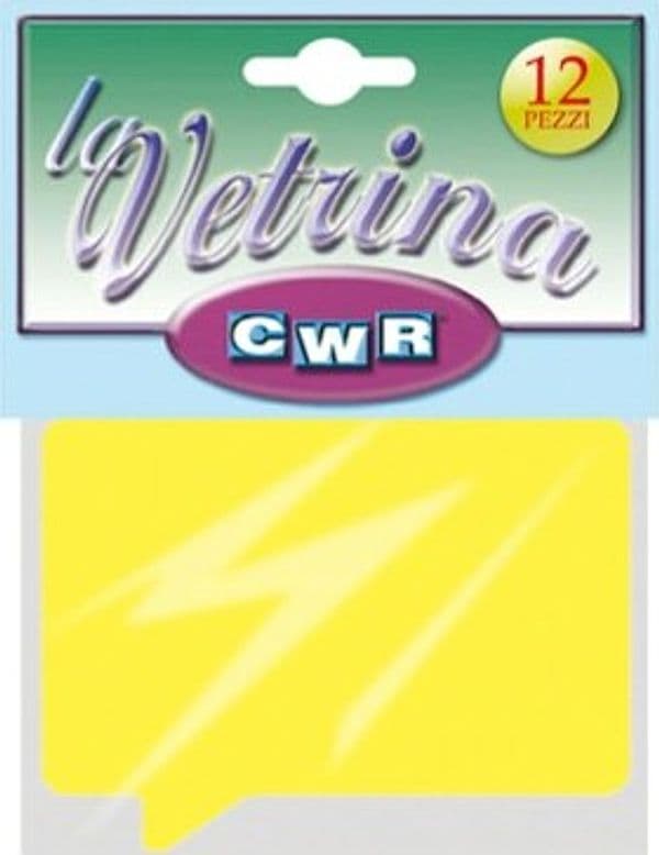 Segnaprezzi Fumetto - 11x15 5 cm - giallo - CWR - conf. 12 pezzi Casa e cucina/Tessili per la casa/Decorazioni per finestre/Sticker decorativi da finestra Eurocartuccia - Pavullo, Commerciovirtuoso.it