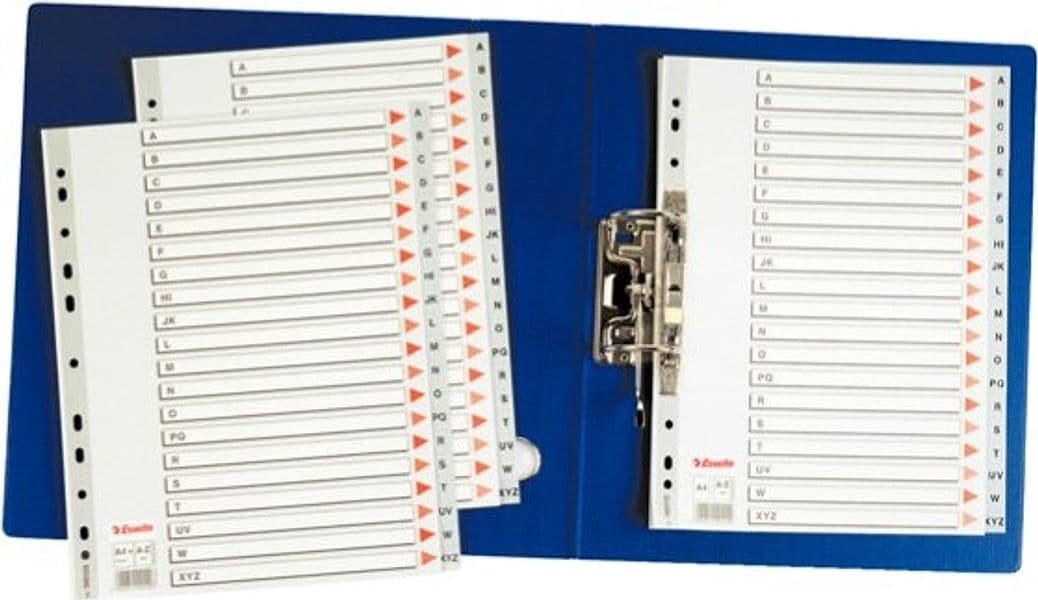 Separatore alfabetico A-Z - PPL - A4 - grigio - Esselte Cancelleria e prodotti per ufficio/Archivio ufficio e accessori per scrivania/Archivio ufficio/Cartelle sospese e accessori/Indici per cartelle sospese Eurocartuccia - Pavullo, Commerciovirtuoso.it