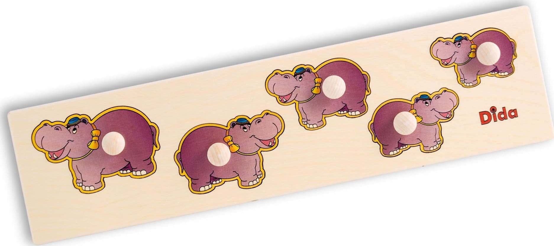 Seriazione Ippopotamo Gioco D'apprendimento in Legno per Bambini Dida in Puzzle di legno Dida - Ragusa, commercioVirtuoso.it