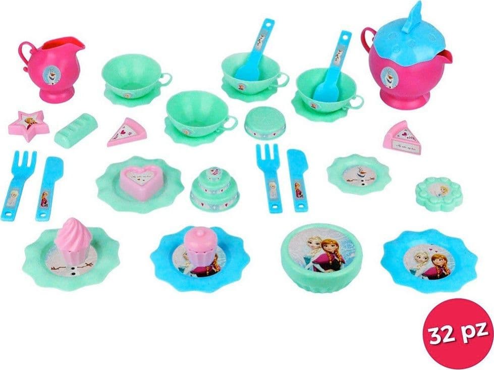Servizio-Da-Tè-Frozen-Elsa-E-Anna-Con-32-Pezzi-Bambine-Disney