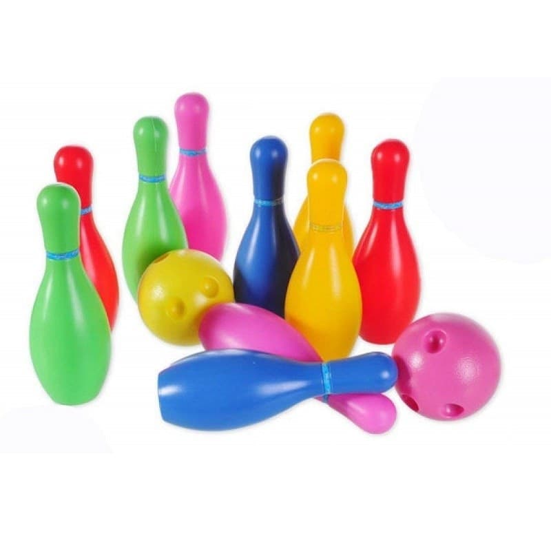 Set-10-Birilli-2-Palle-Bowling-Giocattolo-Sport-Strike-Eta'-Dai-3+-Per-Bambini