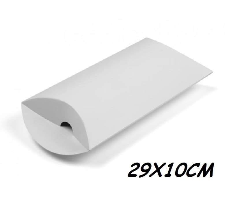 SET 10 BOMBONIERA SCATOLA BIANCO BUSTA 29x10CM CARTA LUCIDA PORTACONFETTI REGALO MATRIMONI