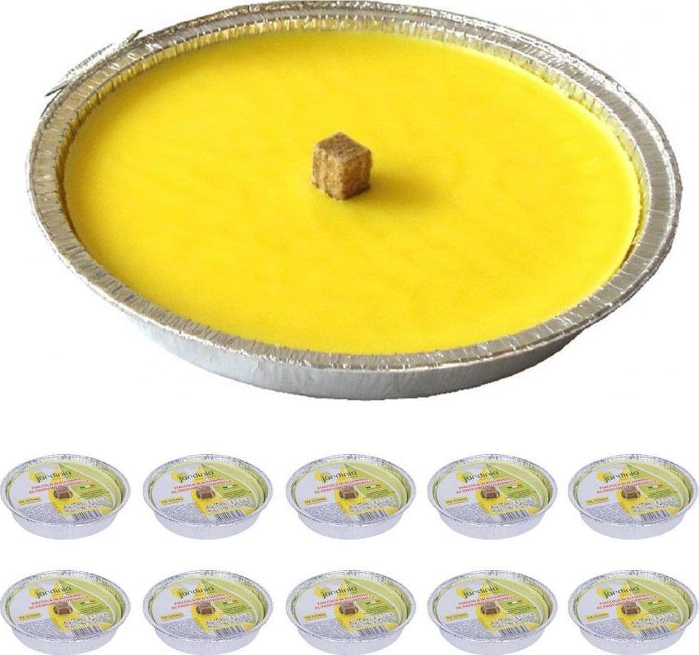 Set-10-Candele-Alla-Citronella-Antizanzare-In-Vaso-Alluminio-Fiaccola-11cm