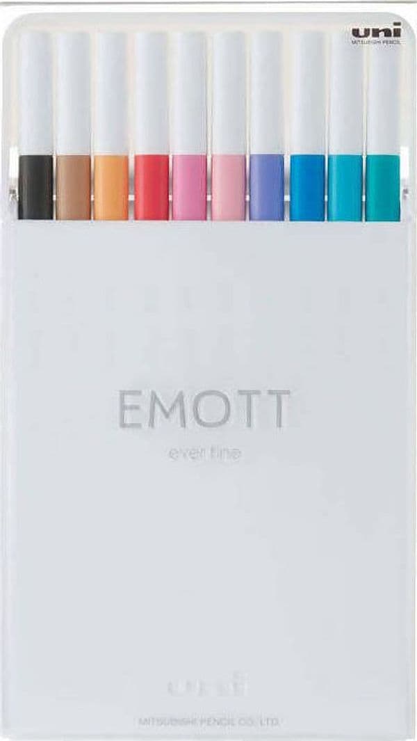 Set 10 Px Pennarelli Emott Kit 10 Pezzi Colori Soft Pastel N. 02 Forma Quadrata Borsi Arrotondati Inchiostro A Base D'acqua Massima Resistenza in Pennarelli per disegno Cartolibreria La Fenice - Spadafora, commercioVirtuoso.it