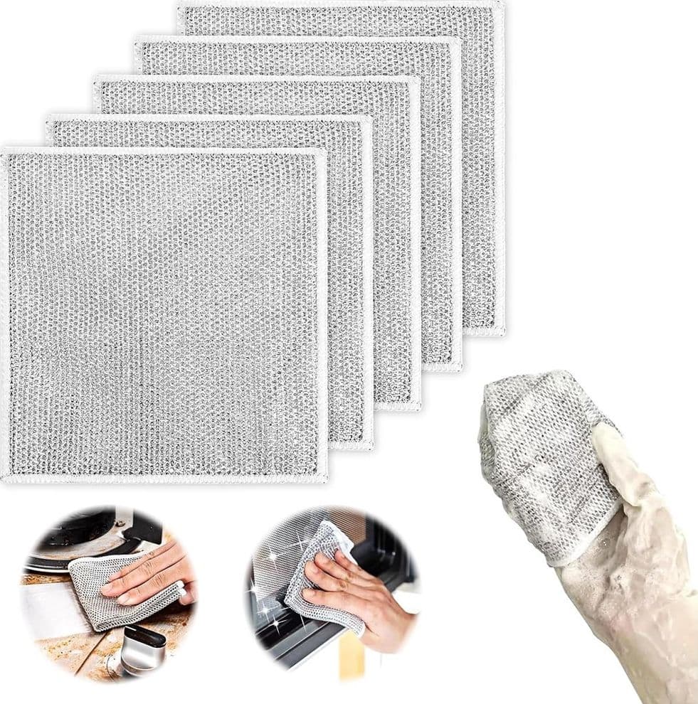 SET 10 PZ PANNI IN FILO METALLICO ANTIGRAFFIO PER PULIRE PIATTI LAVELLI MULTIUSO in Panni per pulizia Trade Shop italia - Napoli, commercioVirtuoso.it