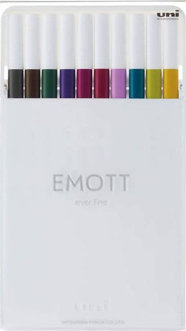 Set 10 Pz Pennarelli Emott Kit 10 Pezzi Colori Calmtone Dark N.03 Forma Quadrata Bordi Arrotondati Inchiostro A Base D'acqua Massima Resistenza in Pennarelli per disegno Cartolibreria La Fenice - Spadafora, commercioVirtuoso.it