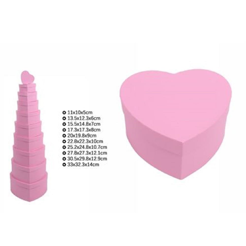 Set 10 Pz Scatole Box Per Regali Varie Misure Matrioska Forma Cuore Rosa 71958 Casa, arredamento e bricolage > Prodotti per Feste Trade Shop italia - Napoli, Commerciovirtuoso.it
