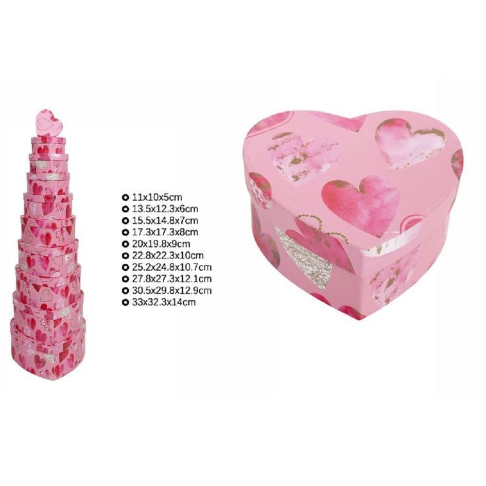 Set 10 Pz Scatole Box Regali Varie Misure Matrioska Forma Cuore Rosa Cuori 71965 Casa, arredamento e bricolage > Prodotti per Feste Trade Shop italia - Napoli, Commerciovirtuoso.it