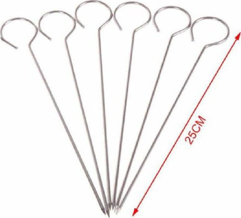 Set 10 Spiedini In Acciaio Inox 25 Cm Impugnatura Uncino Per Griglia Bbq 2406315 Casa e cucina/Utensili da cucina/Spiedini Trade Shop italia - Napoli, Commerciovirtuoso.it