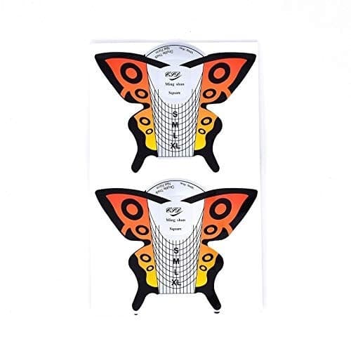 SET 100 PEZZI ROTOLO CARTINE FARFALLA ARANCIONE CARTINA RICOSTRUZIONE UNGHIE