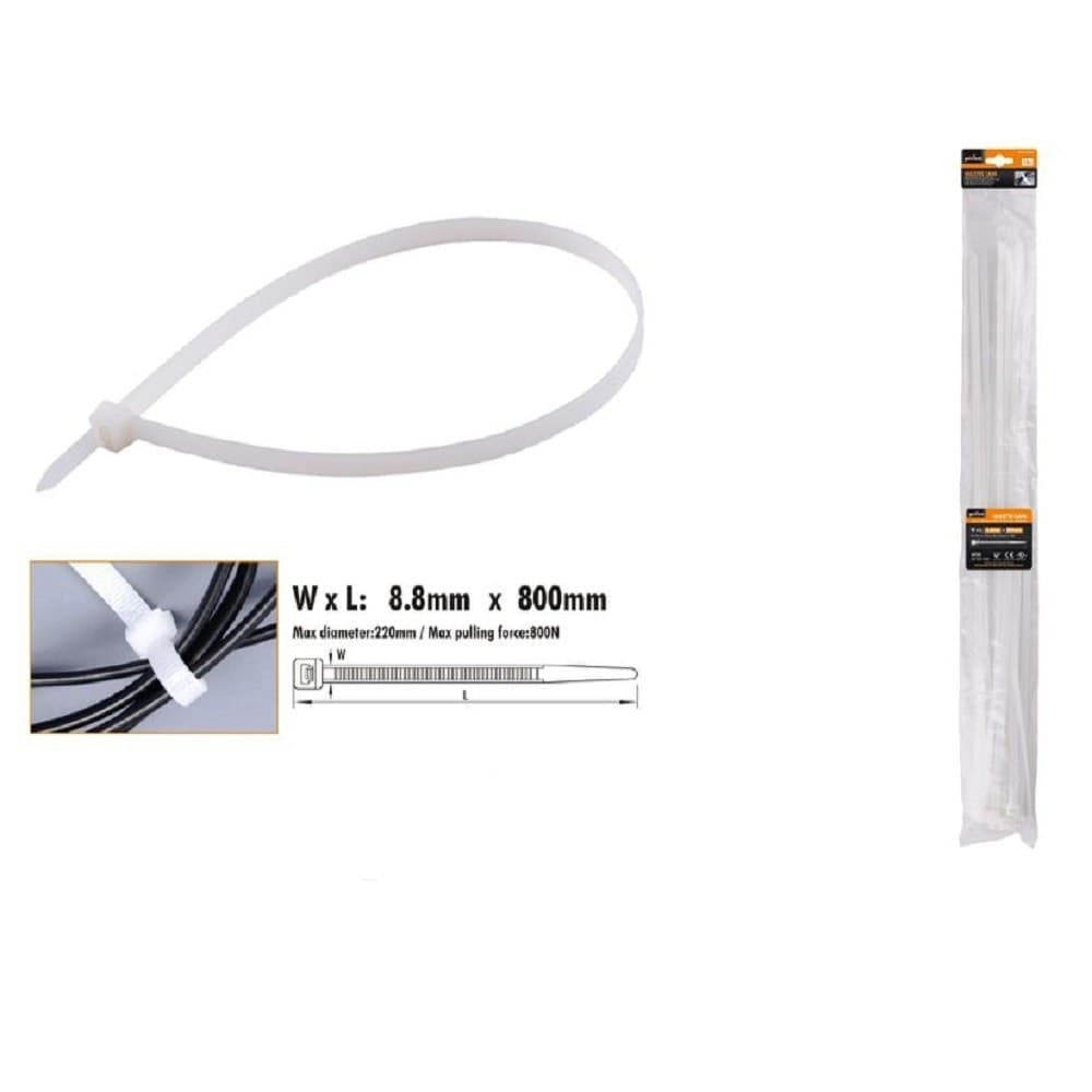 Set 10pz Fascette Cavi Cavo Bianco Stringenti In Plastica Nylon 8.8x800 Mm 92377 Fai da te/Materiale elettrico/Gestione del cavo/Stringicavi Trade Shop italia - Napoli, Commerciovirtuoso.it